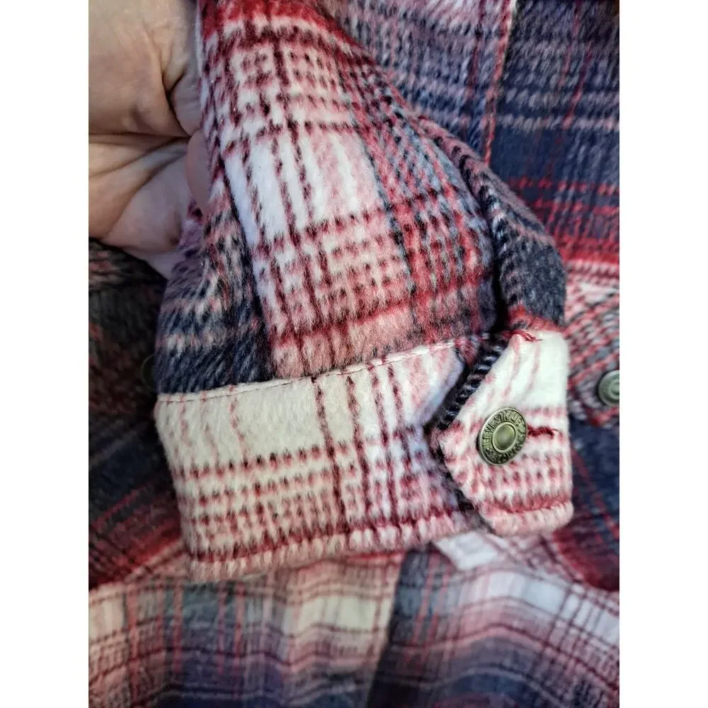 NWT Levi Strauss Flannel Fleece Lined Full‎ Zip Jacket Size Small